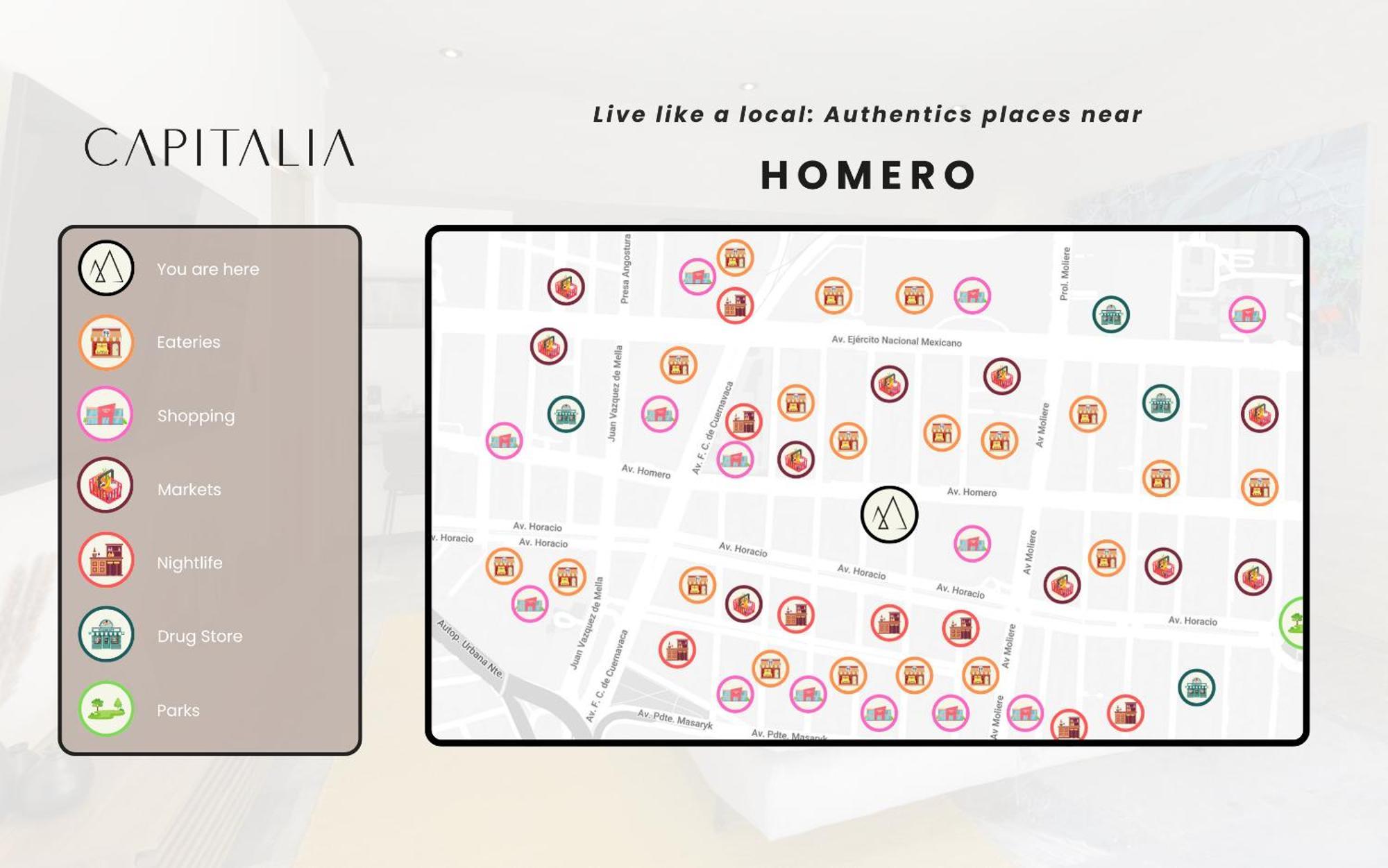 Capitalia - Luxury Apartments - Homero Mexico City Luaran gambar